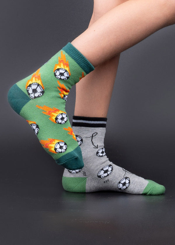 Soccer Player Kids Socks 3 Pack Fun Socks For Children Cute But