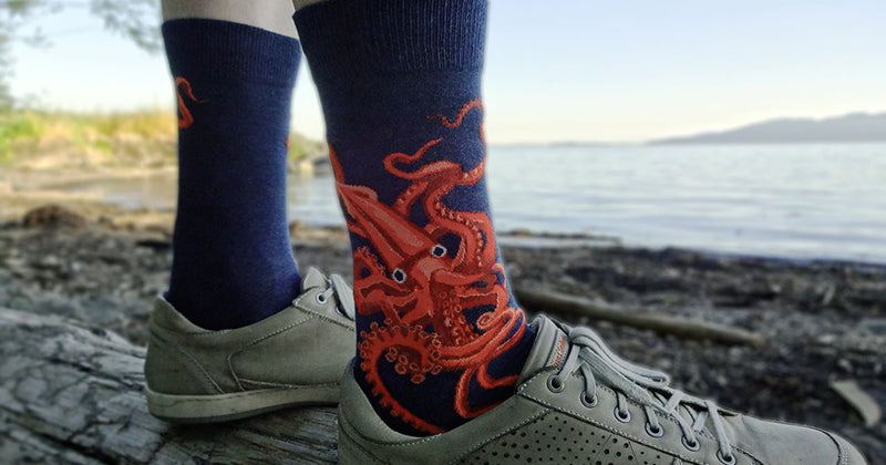 Squid Socks  Giant Squid Crew Socks for Women - Cute But Crazy Socks