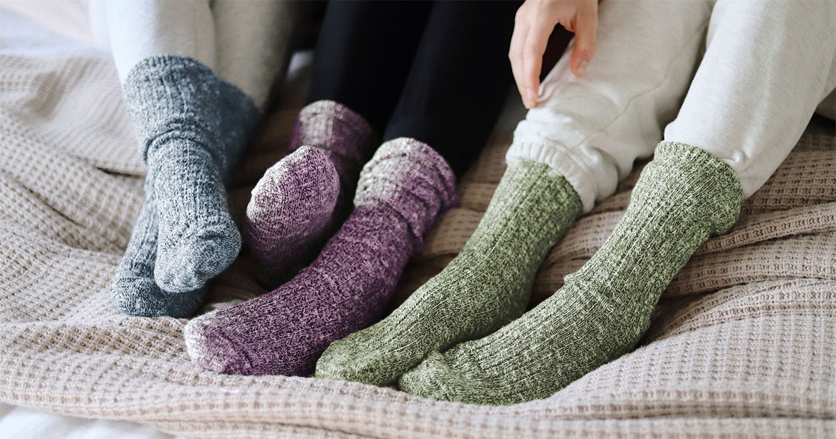 5 Pairs Women Fluffy , Soft Warm Cosy Crew With Non Slip Grips