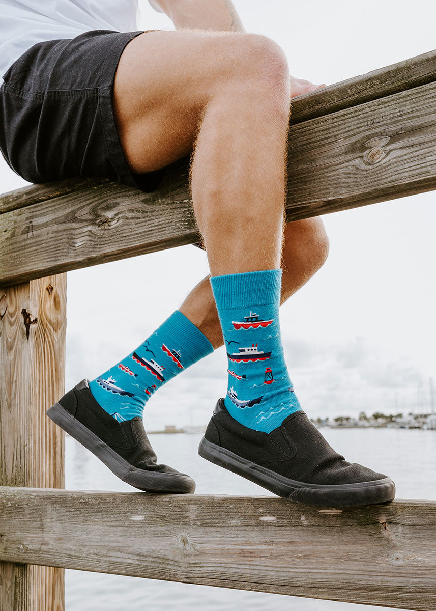 Don't Rock the Boat Men's Socks  Boating Gift for Him - Cute But