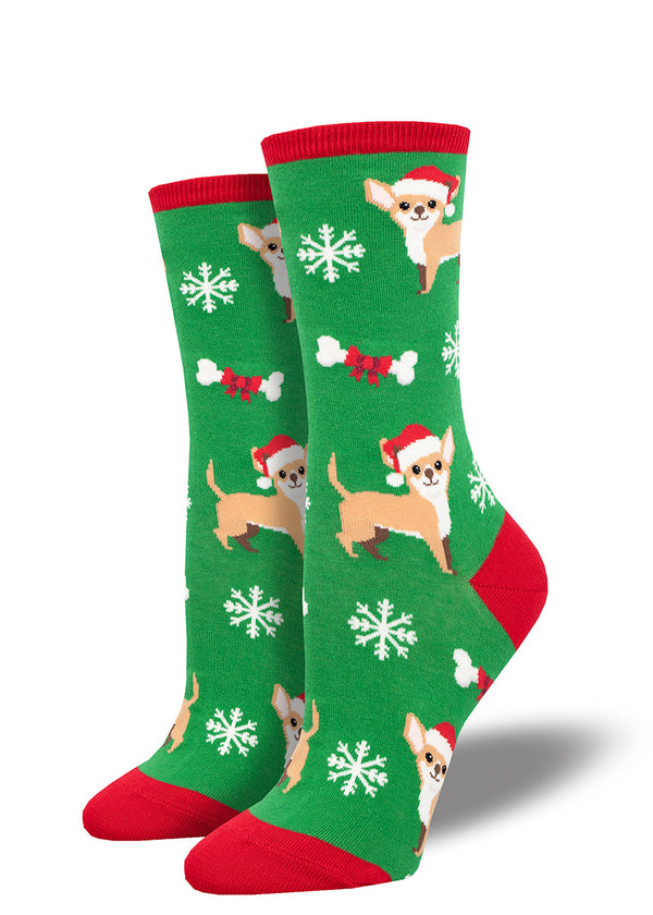 Festive Chihuahua Women's Socks | Dog-Lover Gift Idea - Cute But Crazy ...