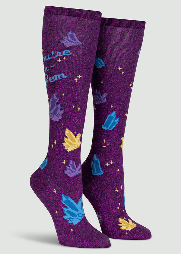 You're a Gem Shimmer Knee Socks | Sock It to Me Knee High - Cute But ...