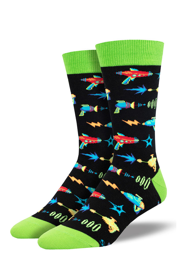 Ray Gun Blasters Men's Socks | Nerdy Socks for Sci-Fi Lovers - Cute But ...