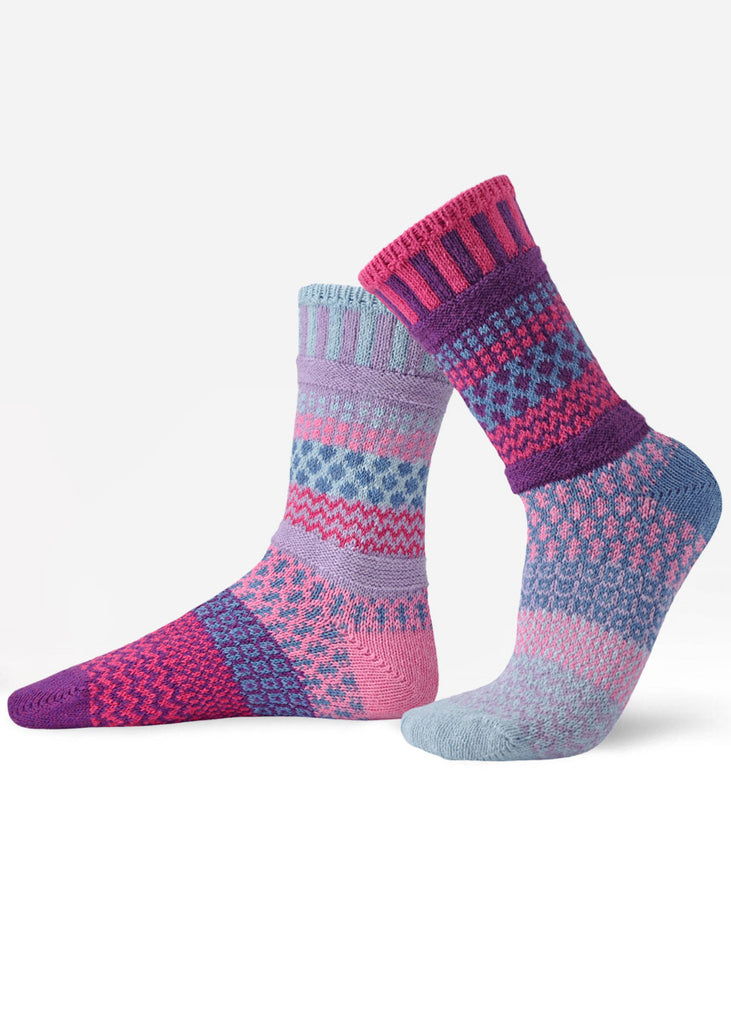 Twilight Mismatched Socks | Pink, Purple & Blue Patterned Crew