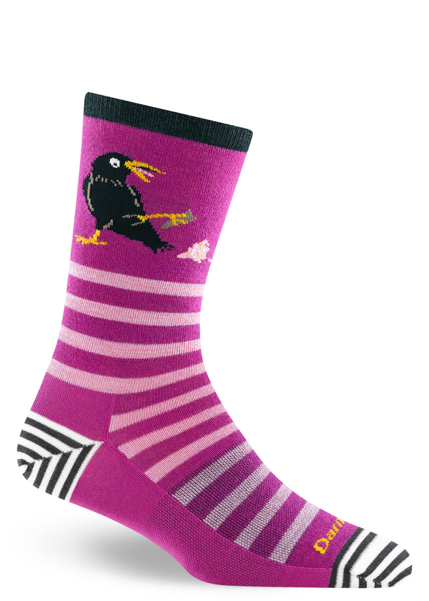 Women's Clover Bird Stripe Wool Socks