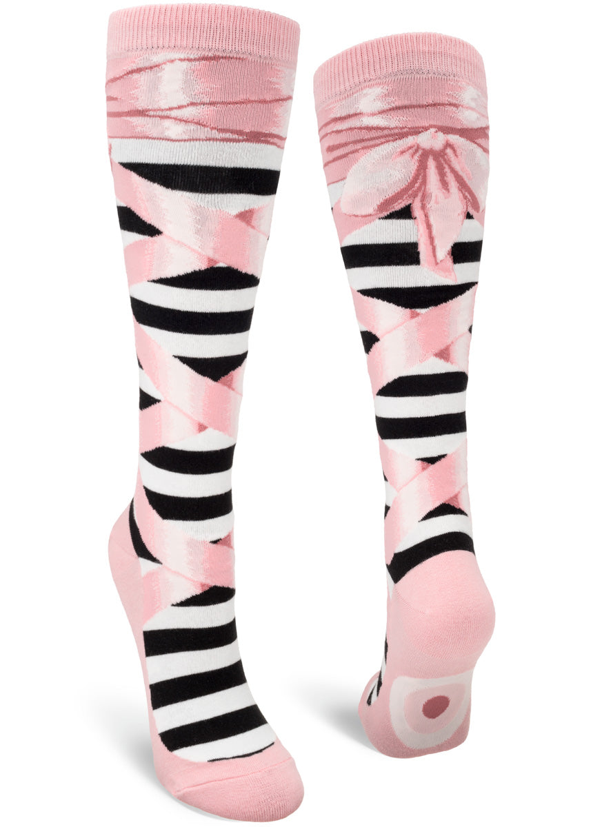 Ballet Slipper Socks for Women  Ballerina Knee-High Socks - Cute But Crazy  Socks