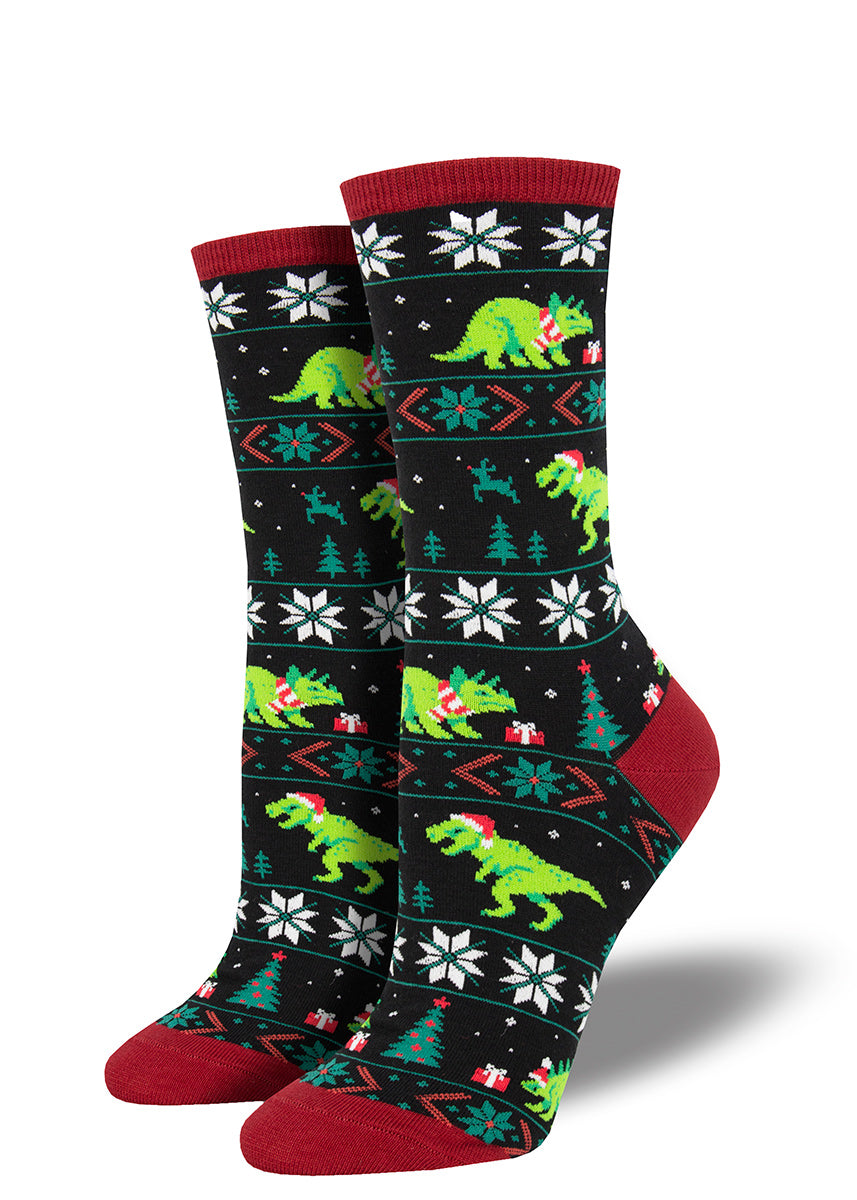 Dinosaur christmas sweater on sale womens