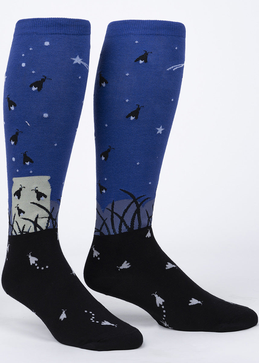 Lightning Bugs Knee High | Glow-in-the-Dark Socks - Cute But Crazy Socks
