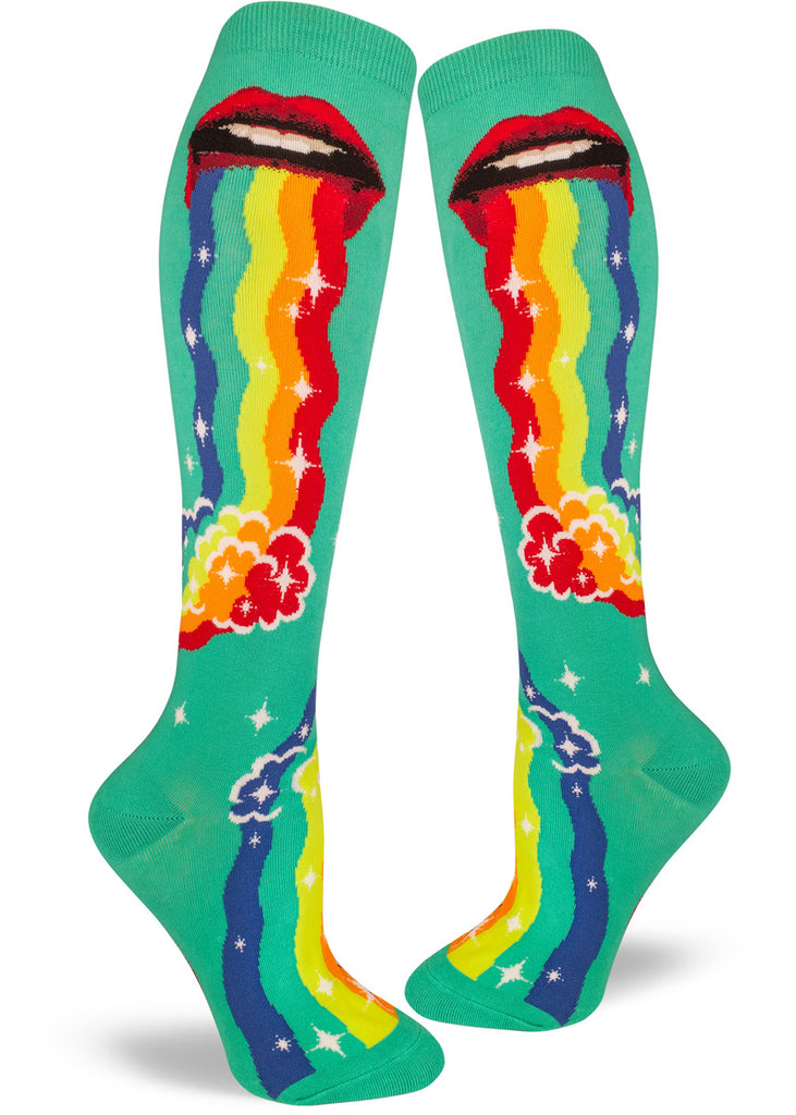 Rainbow Puddle Socks