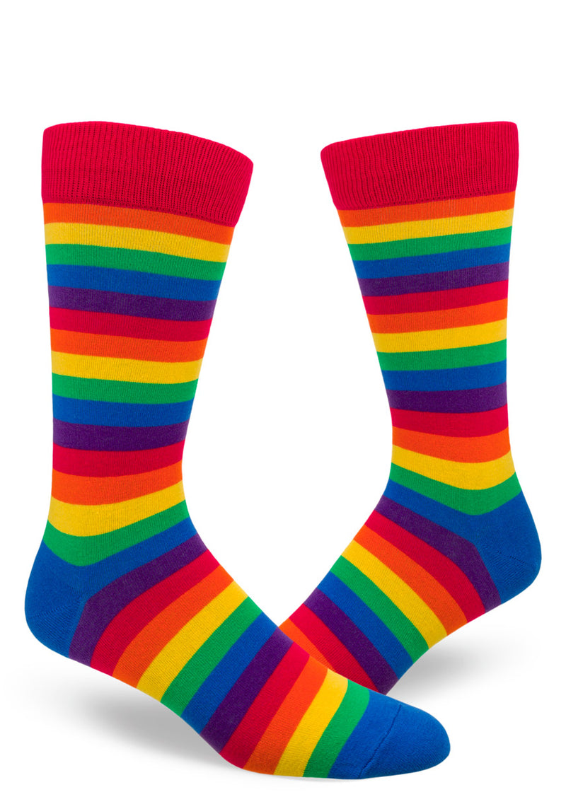 Rainbow Socks For Men Colorful Striped Pride Socks Cute But Crazy Socks