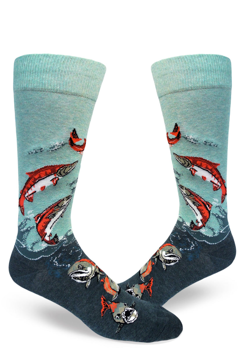 Salmon Socks  Cool Novelty Pacific Northwest Fish Socks - Cute But Crazy  Socks