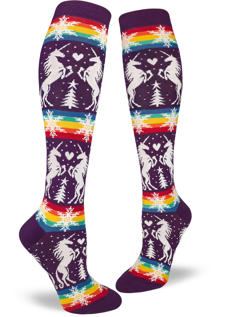 Classic Rainbow Striped Knee Socks