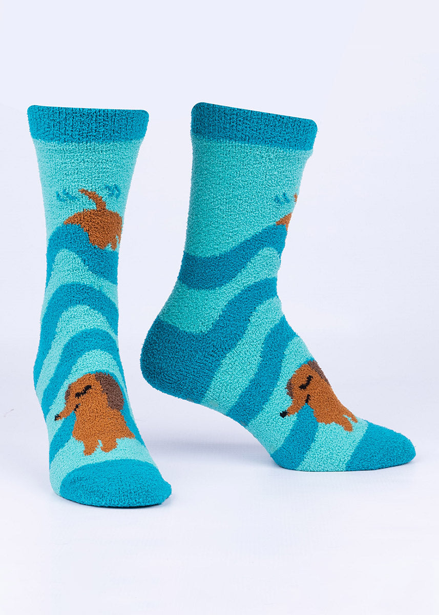 Zando Fuzzy Anti-Slip Socks for Women Girls Non Slip Slipper Socks with  Grippers 3 Pairs Blue/Gray/White 